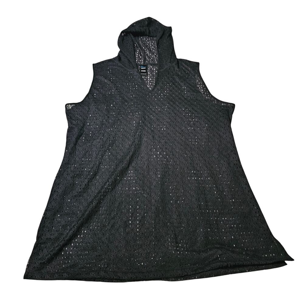 Catalina Size 2X Black swimsuit coverup hooded